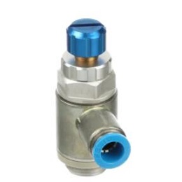 Festo GRLA-3/8-QS-8-RS-D flow control valve, one-way, G 3/8 to 8mm tube, zinc joint, GRLA series