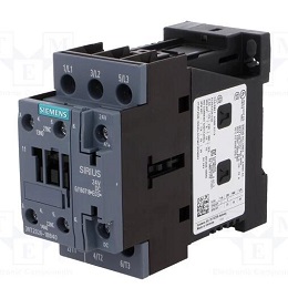 3RT2026-1BB40 SIEMENS Contactor: 3-pole; NO x3; Auxiliary contacts: NO + NC; 24VDC; 25A