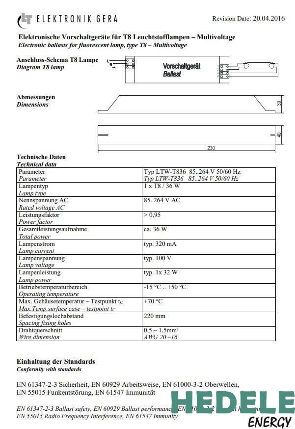 LT Sunlamp Rectifier LTW-T836