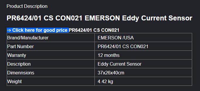 The Emerson Sensor PR 6424 / 01